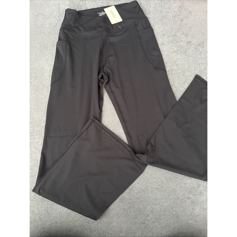 4 for $20 Fohofo Flare Yoga Lounge Pants, Black, XL